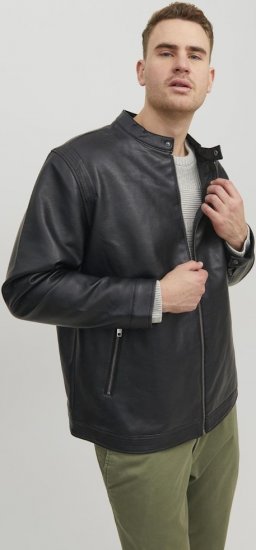 Jack & Jones Rocky Urban Rider Leather Jacket Black - Jakker - Store jakker - 2XL-12XL