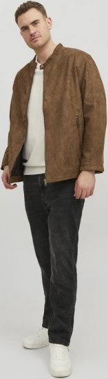 Jack & Jones Rocky Urban Rider Leather Jacket Brown - Jakker - Store jakker - 2XL-12XL