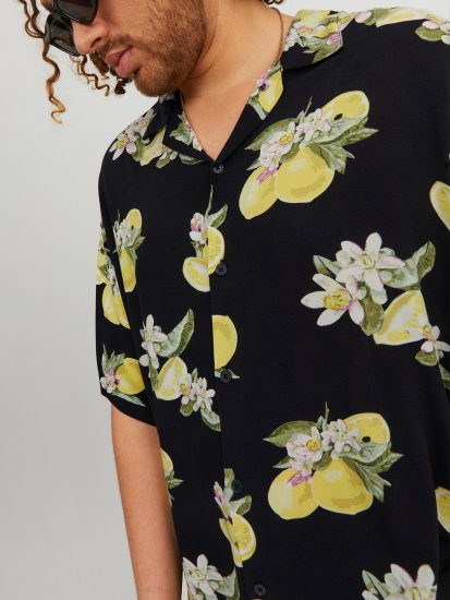 Jack & Jones JORLUKE FLORES Resort Shirt Black - Skjorter - Store skjorter - 2XL-8XL