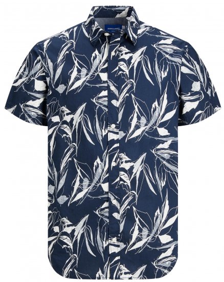 Jack & Jones JORCRAYON AOP Shirt Navy - Skjorter - Store skjorter - 2XL-8XL