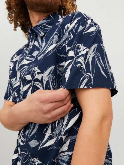 Jack & Jones JORCRAYON AOP Shirt Navy - Skjorter - Store skjorter - 2XL-8XL