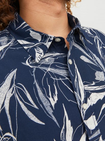Jack & Jones JORCRAYON AOP Shirt Navy - Skjorter - Store skjorter - 2XL-8XL