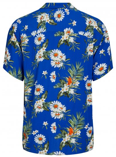 Jack & Jones JORLUKE FLORES Resort Shirt Nautical Blue - Skjorter - Store skjorter - 2XL-8XL