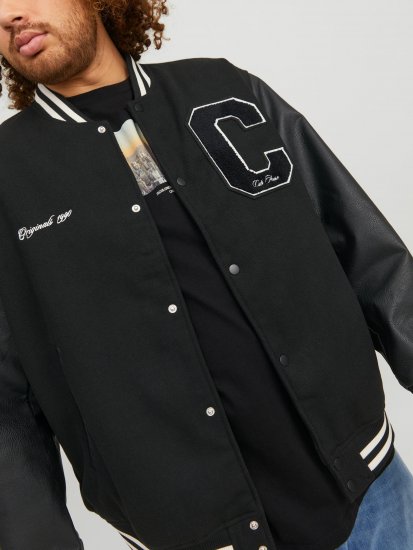 Jack & Jones JORCOLLEGE Bomber Jacket Black - Jakker - Store jakker - 2XL-12XL