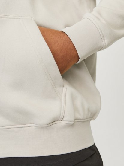 Jack & Jones ESTERBRO Zip Hoodie Light Grey - Gensere og hettegensere - Store hettegensere - 2XL-14XL