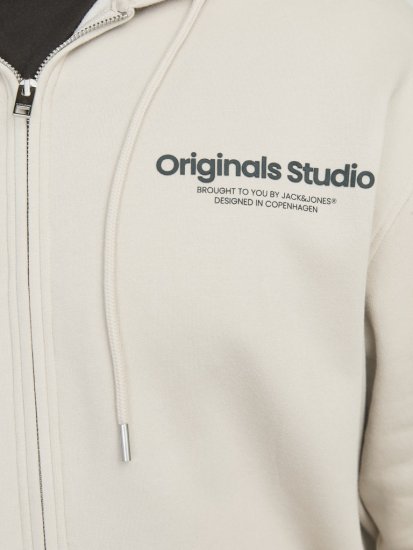 Jack & Jones ESTERBRO Zip Hoodie Light Grey - Gensere og hettegensere - Store hettegensere - 2XL-14XL