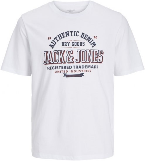 Jack & Jones JJELOGO O-Neck T-Shirt White - T-skjorter - Store T-skjorter - 2XL-14XL