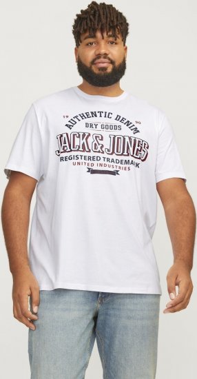 Jack & Jones JJELOGO O-Neck T-Shirt White - T-skjorter - Store T-skjorter - 2XL-14XL