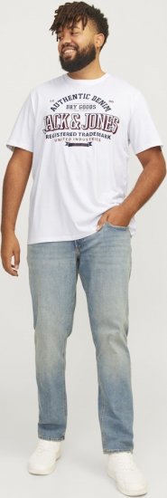 Jack & Jones JJELOGO O-Neck T-Shirt White - T-skjorter - Store T-skjorter - 2XL-14XL