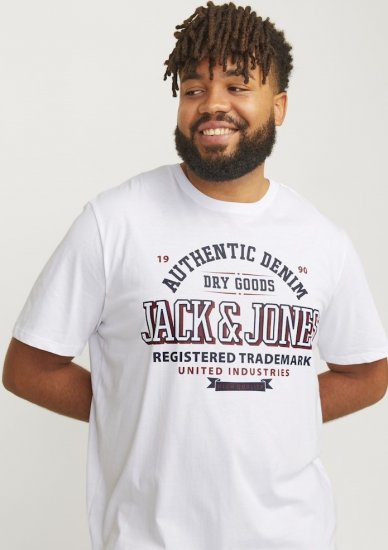 Jack & Jones JJELOGO O-Neck T-Shirt White - T-skjorter - Store T-skjorter - 2XL-14XL