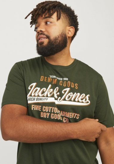 Jack & Jones JJELOGO O-Neck T-Shirt Kombu Green - T-skjorter - Store T-skjorter - 2XL-14XL