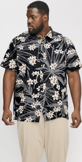 Jack & Jones Hawaii AOP Shirt Black - Skjorter - Store skjorter - 2XL-8XL