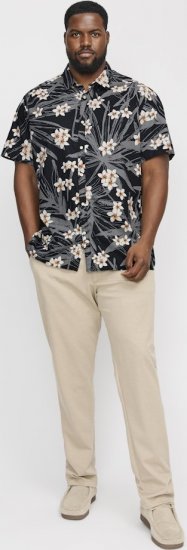 Jack & Jones Hawaii AOP Shirt Black - Skjorter - Store skjorter - 2XL-8XL