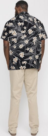 Jack & Jones Hawaii AOP Shirt Black - Skjorter - Store skjorter - 2XL-8XL