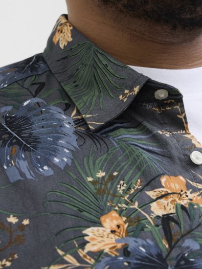 Jack & Jones Hawaii AOP Shirt Grey - Skjorter - Store skjorter - 2XL-8XL
