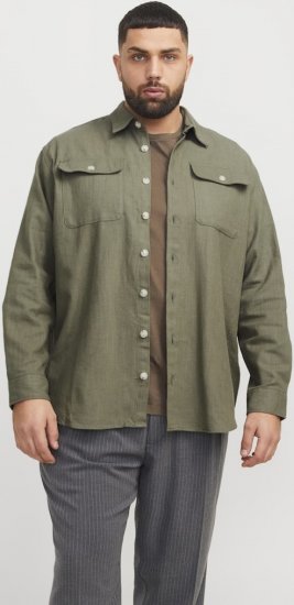 Jack & Jones Raymond Spring Long Sleeve Overshirt Green - Skjorter - Store skjorter - 2XL-8XL