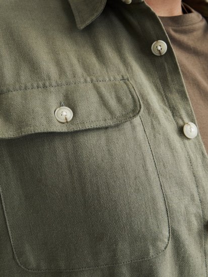 Jack & Jones Raymond Spring Long Sleeve Overshirt Green - Skjorter - Store skjorter - 2XL-8XL