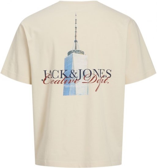 Jack & Jones Boston Photo Crew Neck T-Shirt Antique White - T-skjorter - Store T-skjorter - 2XL-14XL