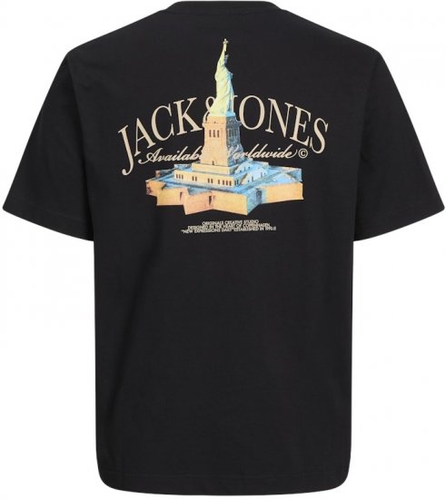 Jack & Jones Boston Photo Crew Neck T-Shirt Black - T-skjorter - Store T-skjorter - 2XL-14XL