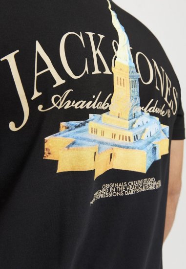 Jack & Jones Boston Photo Crew Neck T-Shirt Black - T-skjorter - Store T-skjorter - 2XL-14XL