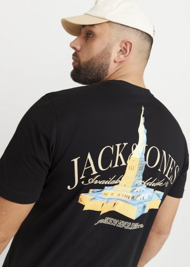 Jack & Jones Boston Photo Crew Neck T-Shirt Black - T-skjorter - Store T-skjorter - 2XL-14XL