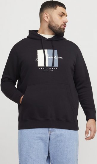 Jack & Jones Frederiksberg Box Script Hoodie Black - Gensere og hettegensere - Store hettegensere - 2XL-14XL