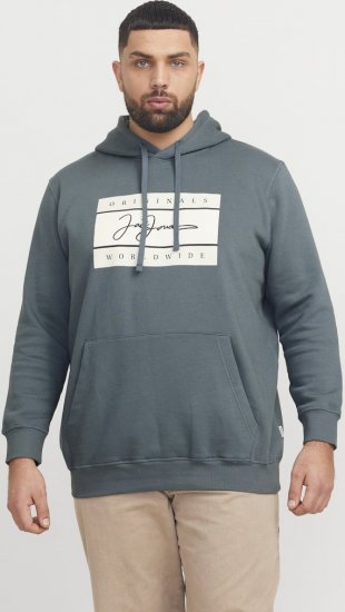 Jack & Jones Frederiksberg Box Script Hoodie Grey - Gensere og hettegensere - Store hettegensere - 2XL-14XL