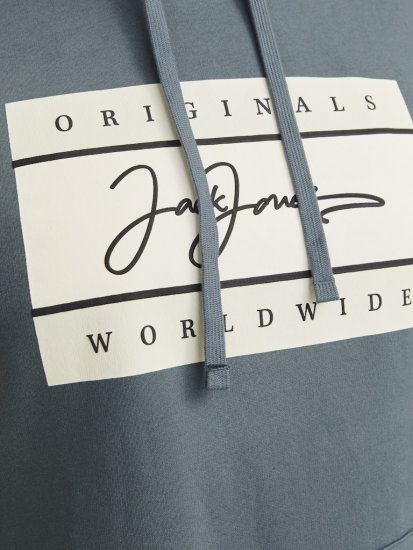 Jack & Jones Frederiksberg Box Script Hoodie Grey - Gensere og hettegensere - Store hettegensere - 2XL-14XL