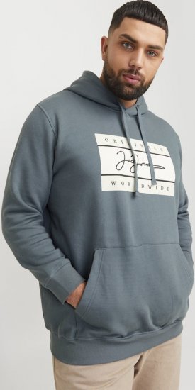 Jack & Jones Frederiksberg Box Script Hoodie Grey - Gensere og hettegensere - Store hettegensere - 2XL-14XL