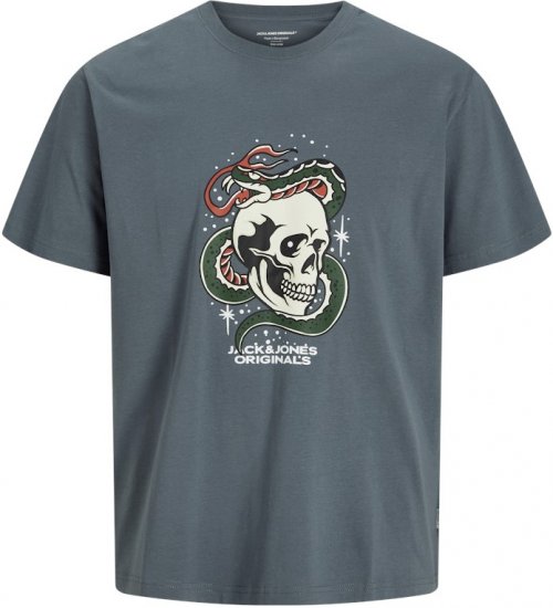 Jack & Jones Anatomy Skull Crew Neck T-Shirt Grey - T-skjorter - Store T-skjorter - 2XL-14XL