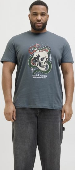 Jack & Jones Anatomy Skull Crew Neck T-Shirt Grey - T-skjorter - Store T-skjorter - 2XL-14XL