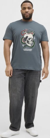 Jack & Jones Anatomy Skull Crew Neck T-Shirt Grey - T-skjorter - Store T-skjorter - 2XL-14XL
