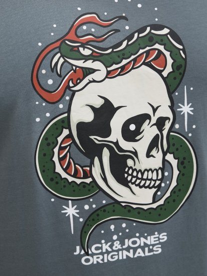 Jack & Jones Anatomy Skull Crew Neck T-Shirt Grey - T-skjorter - Store T-skjorter - 2XL-14XL