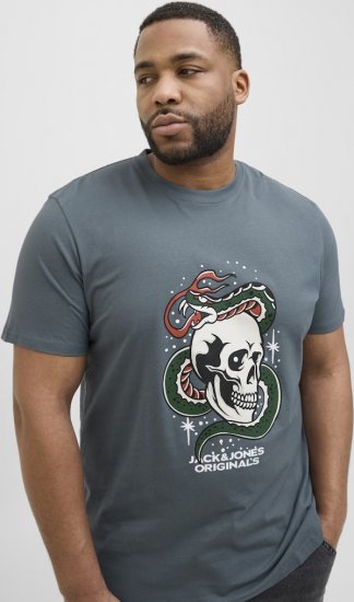 Jack & Jones Anatomy Skull Crew Neck T-Shirt Grey - T-skjorter - Store T-skjorter - 2XL-14XL