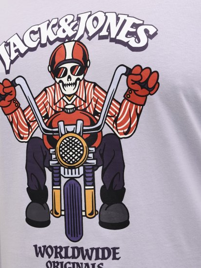 Jack & Jones Anatomy Skull Crew Neck T-Shirt Violet - T-skjorter - Store T-skjorter - 2XL-14XL
