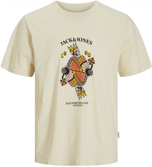 Jack & Jones Anatomy Skull Crew Neck T-Shirt Antique White - T-skjorter - Store T-skjorter - 2XL-14XL