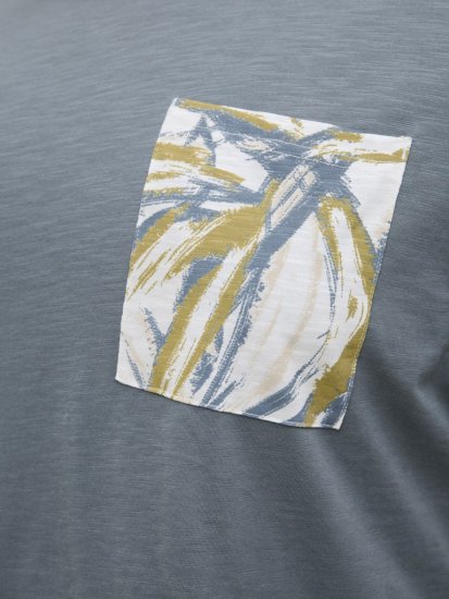 Jack & Jones Split Pocket Print T-Shirt Grey - T-skjorter - Store T-skjorter - 2XL-14XL