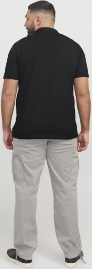 Jack & Jones Fusion Pique Zipper Polo Black - Polo- & piqueskjorter - Poloskjorte i store størrelser - 2XL-8XL