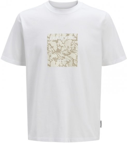 Jack & Jones Tarmac Camo Crew Neck T-Shirt Bright White - T-skjorter - Store T-skjorter - 2XL-14XL