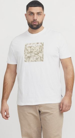 Jack & Jones Tarmac Camo Crew Neck T-Shirt Bright White - T-skjorter - Store T-skjorter - 2XL-14XL