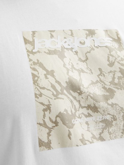 Jack & Jones Tarmac Camo Crew Neck T-Shirt Bright White - T-skjorter - Store T-skjorter - 2XL-14XL