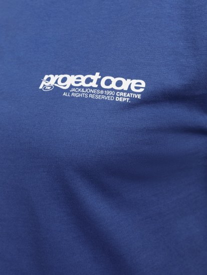 Jack & Jones Union Front & Back Print Crew Neck T-Shirt Beaucoup Blue - T-skjorter - Store T-skjorter - 2XL-14XL