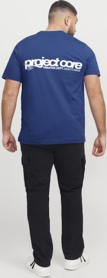 Jack & Jones Union Front & Back Print Crew Neck T-Shirt Beaucoup Blue - T-skjorter - Store T-skjorter - 2XL-14XL