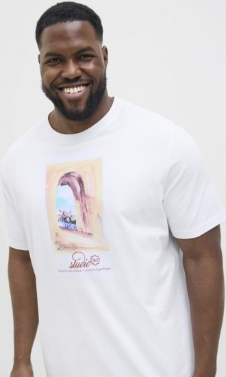 Jack & Jones Hydra Crew Neck T-Shirt Bright White - T-skjorter - Store T-skjorter - 2XL-14XL