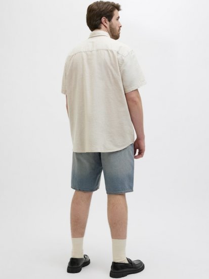 Jack & Jones Summer Shield Short Sleeve Shirt White Pepper - Skjorter - Store skjorter - 2XL-8XL