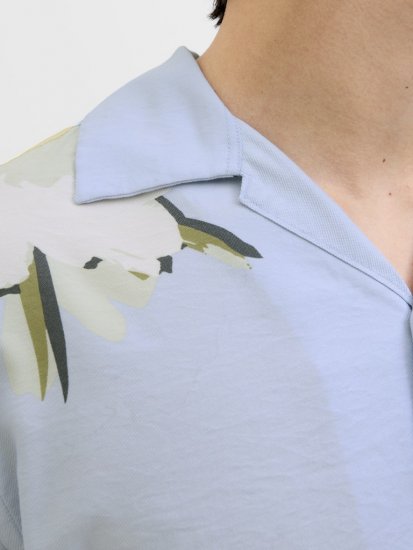 Jack & Jones Vira Marshall AOP Short Sleeve Shirt Skyway - Skjorter - Store skjorter - 2XL-8XL