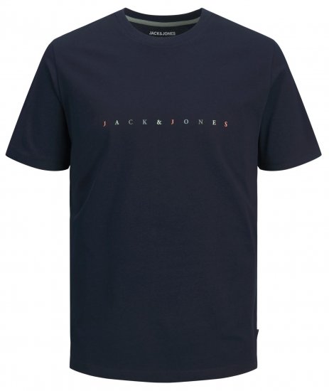 Jack & Jones JJFONT T-Shirt Navy - T-skjorter - Store T-skjorter - 2XL-14XL