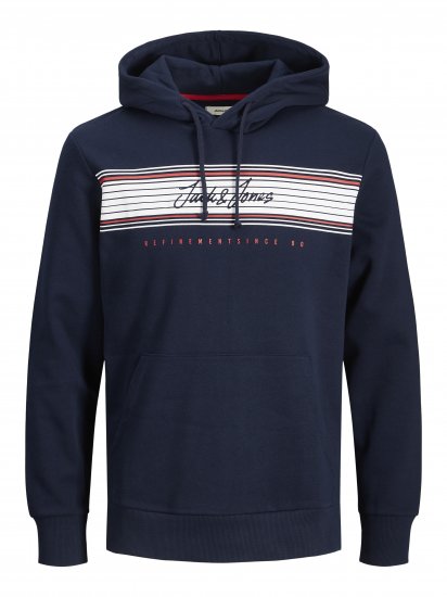 Jack & Jones JJLEO SWEAT Hoodie Navy - Gensere og hettegensere - Store hettegensere - 2XL-14XL
