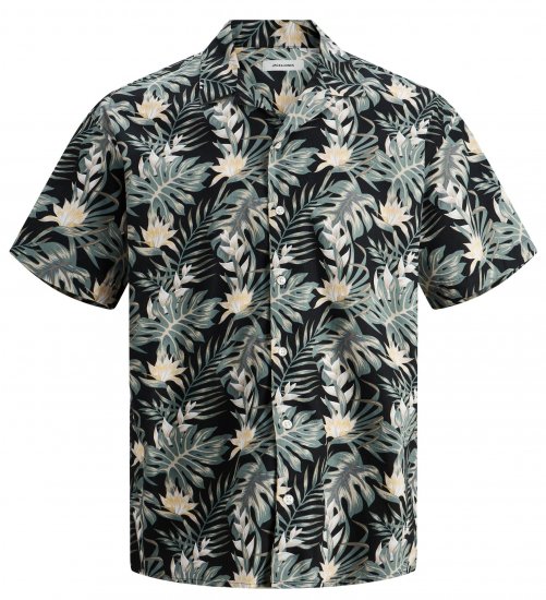 Jack & Jones JJCOASTAL RESORT Floral Shirt Black - Skjorter - Store skjorter - 2XL-8XL