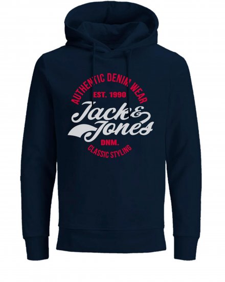 Jack & Jones JJBRAT SWEAT Hoodie Navy - Gensere og hettegensere - Store hettegensere - 2XL-14XL
